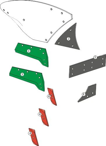 Explosionszeichnung Pöttinger Pflugkörper Typ 27W